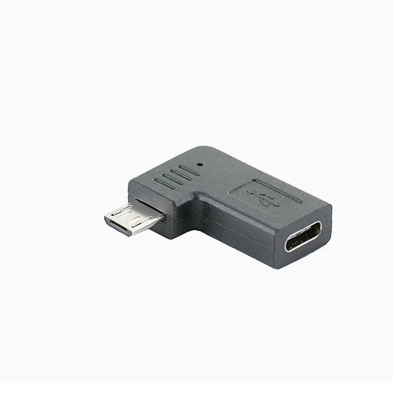 90° Micro USB to USB-C OTG Adapter | Fast Charge & Data USB OTG Adapter Qme Right A1