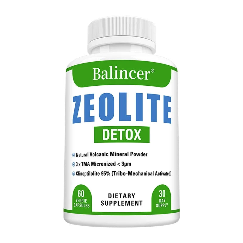 Zeolite Detox Capsules with Fulvic Acid & Milk Thistle | Balincer Detox Supplement Qst 60 Count-1 bottle
