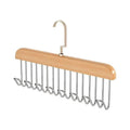 Retro Solid Wood Hanger 8 Hooks – Belt, Tie & Bra Organizer Closet Hook Rack Qme Light Beige