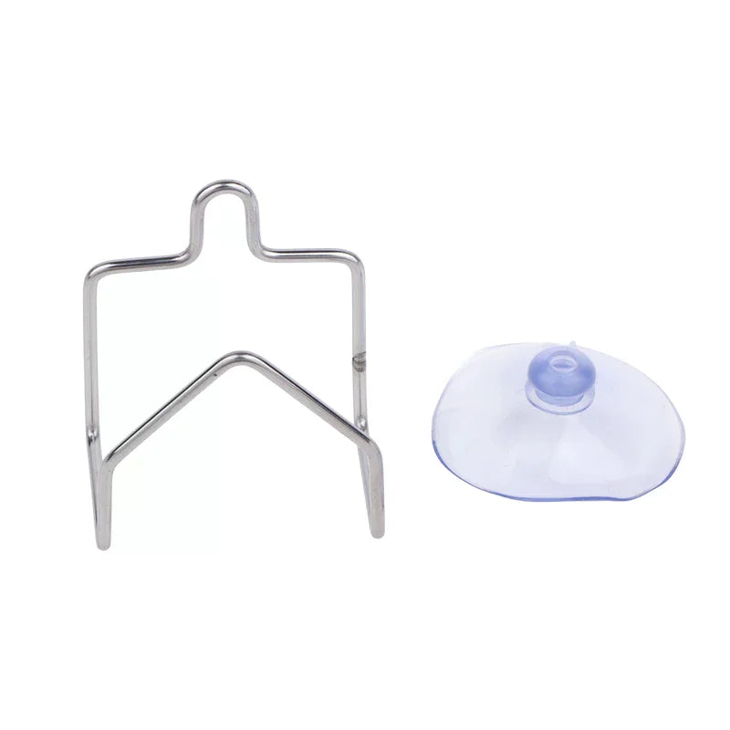 Stainless Steel Suction Cup Drain Rack & Sponge Holder Sink Drain Rack Qme