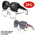 VOPHA T01 Fit Over Sunglasses UV400 Wrap-Around Unisex Fit Over Sunglasses Qst 2PC
