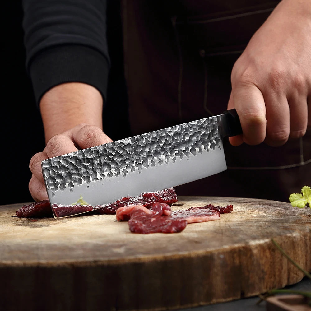 7-Inch Nakiri Knife – Japanese High Carbon Steel Chef Knife Nakiri Chef Knife Qst