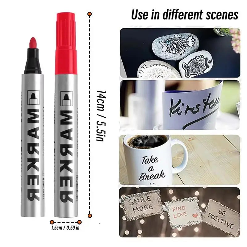 Black Permanent Paint Marker Pen – Fine Nib, Waterproof Permanent Paint Marker Qme