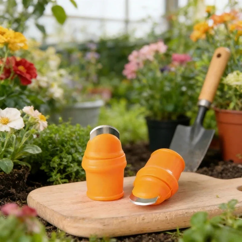 Stainless Steel Thumb Knife Finger Cots – Garden Picking Tool Garden Picking Tool Qme