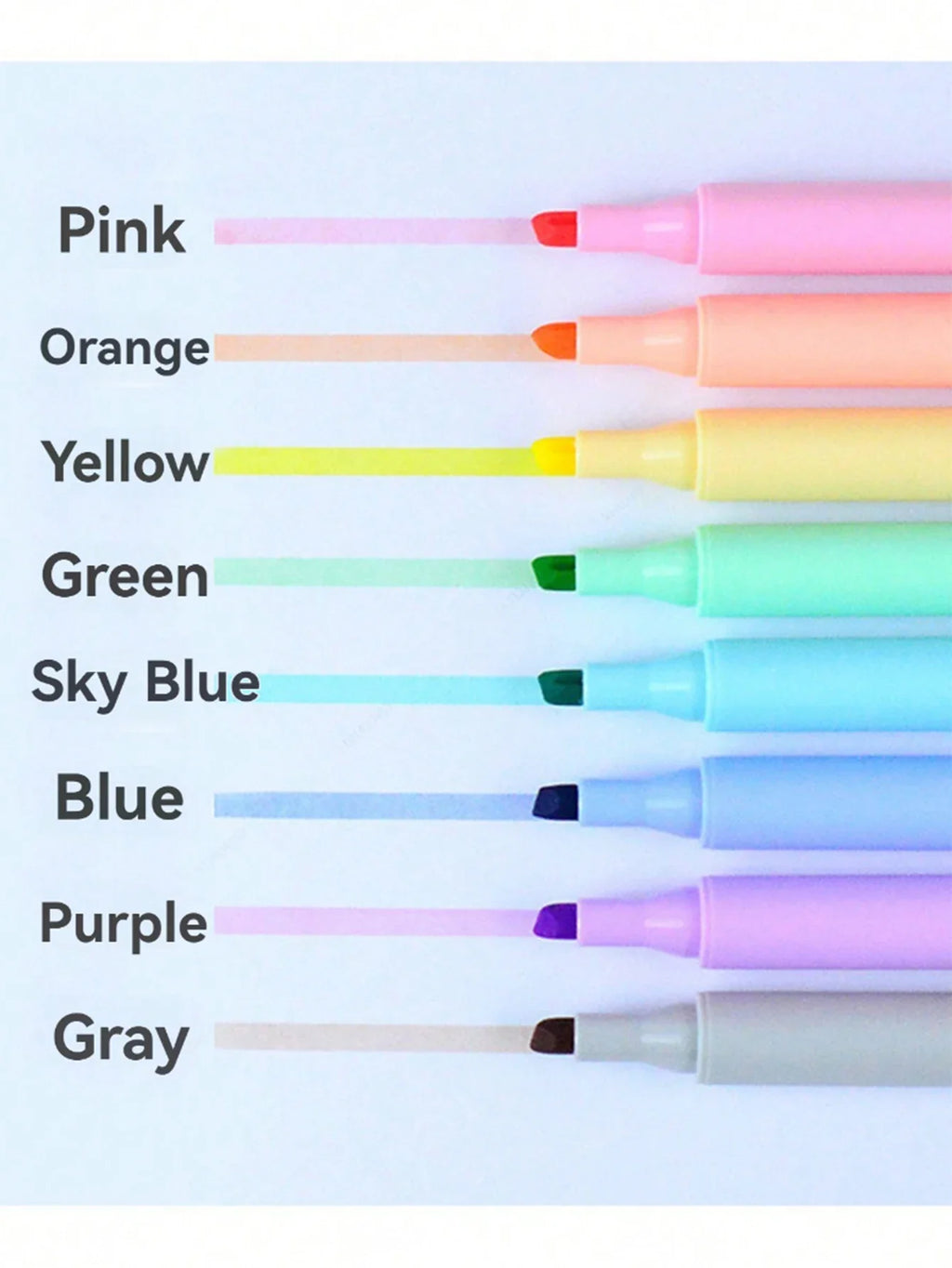 8 Macaron Highlighter Pens Slanted Tip – Pastel Color Set Highlighter Pen Set Qme