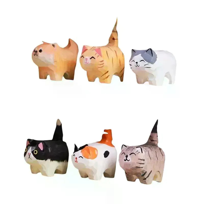 Cute Cat Figurine Miniature Kitten Ornament – Home Decor Gift Decorative Figurine Qme