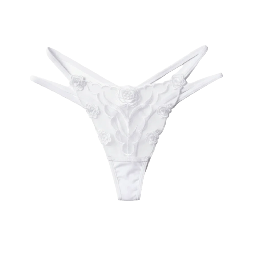 Women's Seamless Mesh Thong Panties T-Back Transparent 7 Colors Mesh Thong Panties Qme White 2XL 1pc