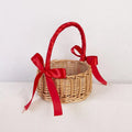 Handmade Woven Rattan Flower Basket – Boho Chic Décor Decorative Basket Qme A2