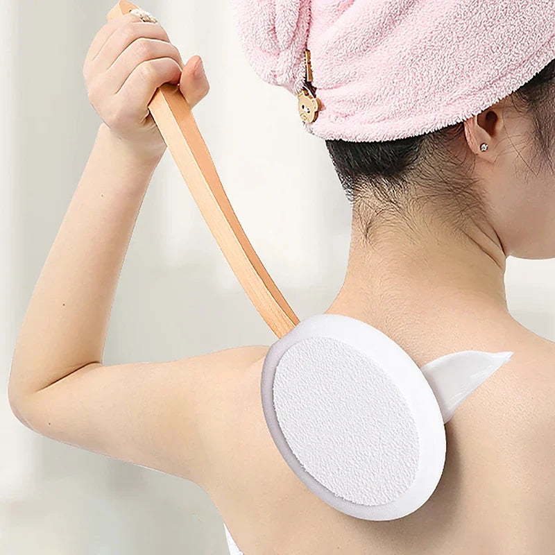 Long Handle Shower Body Brush & Sunscreen Applicator Body Brush Scrubber Qme