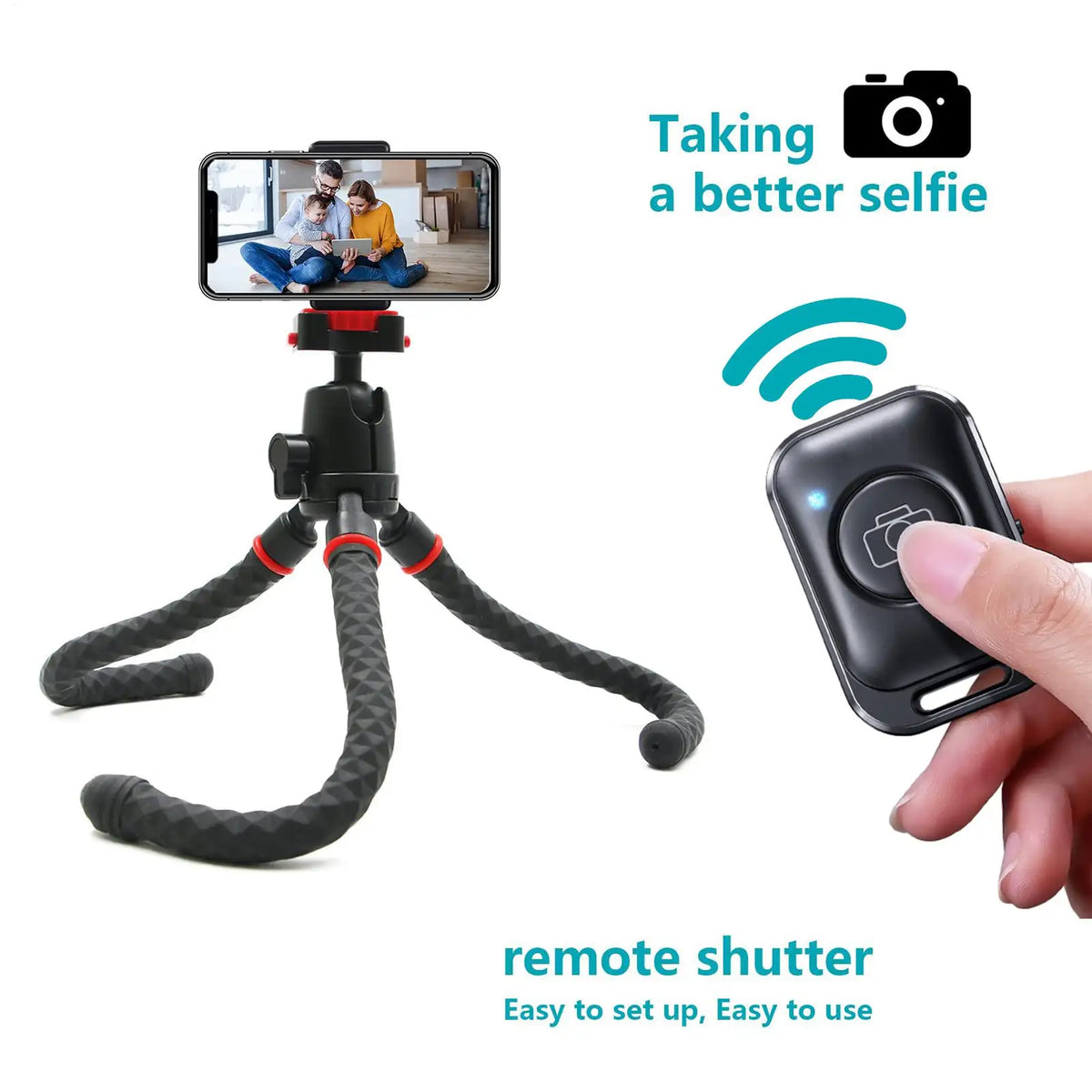 Wireless Selfie Remote Shutter Button for Smartphones Wireless Camera Remote Qme