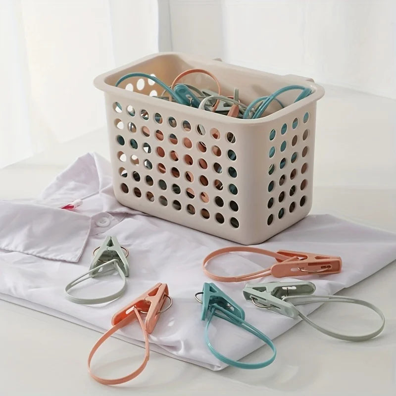 12pcs Travel Clothes Pins Drying Clips with Lanyard for Socks Travel Drying Clips Qme
