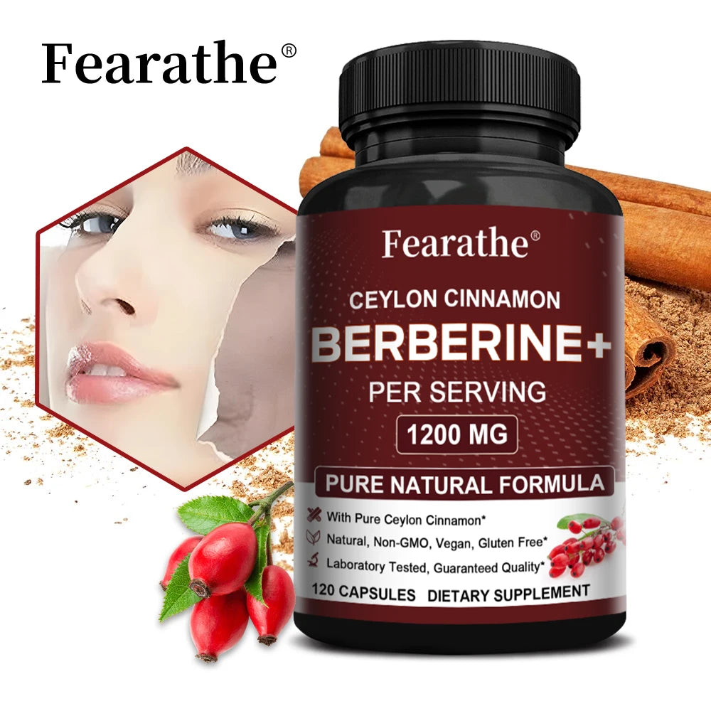 Berberine & Ceylon Cinnamon Capsules | Antioxidant Support Herbal Supplement Qst