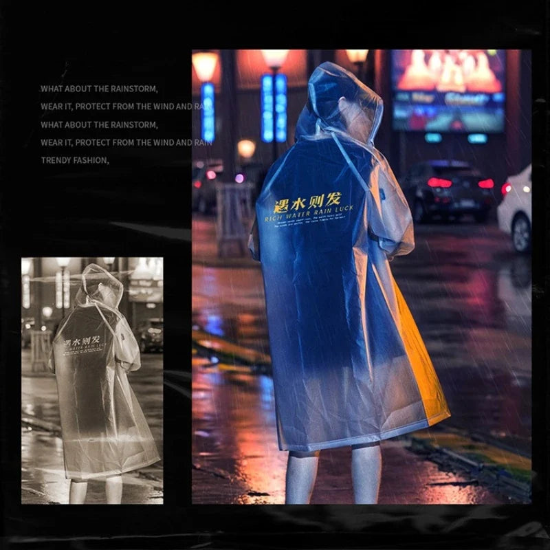 Waterproof Clear Transparent Poncho Raincoat – Adult Rain Jacket Waterproof Rain Poncho Qme