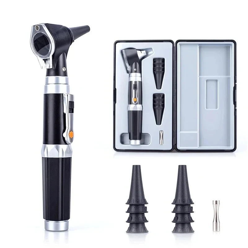 LED Otoscope Ear Inspection Set – 3X Magnification, 4 Tips LED Otoscope Set Qst