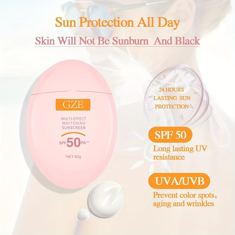 GZE Mineral Sunscreen SPF50 Broad Spectrum UVA UVB Face & Neck Mineral Sunscreen Lotion Qme