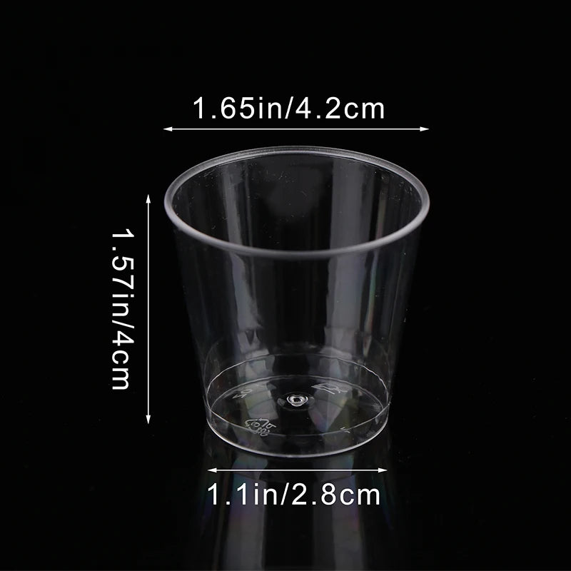 50Pcs Clear Plastic Shot Glasses 30ml Disposable Party Cups Disposable Shot Glasses Qst Transparent