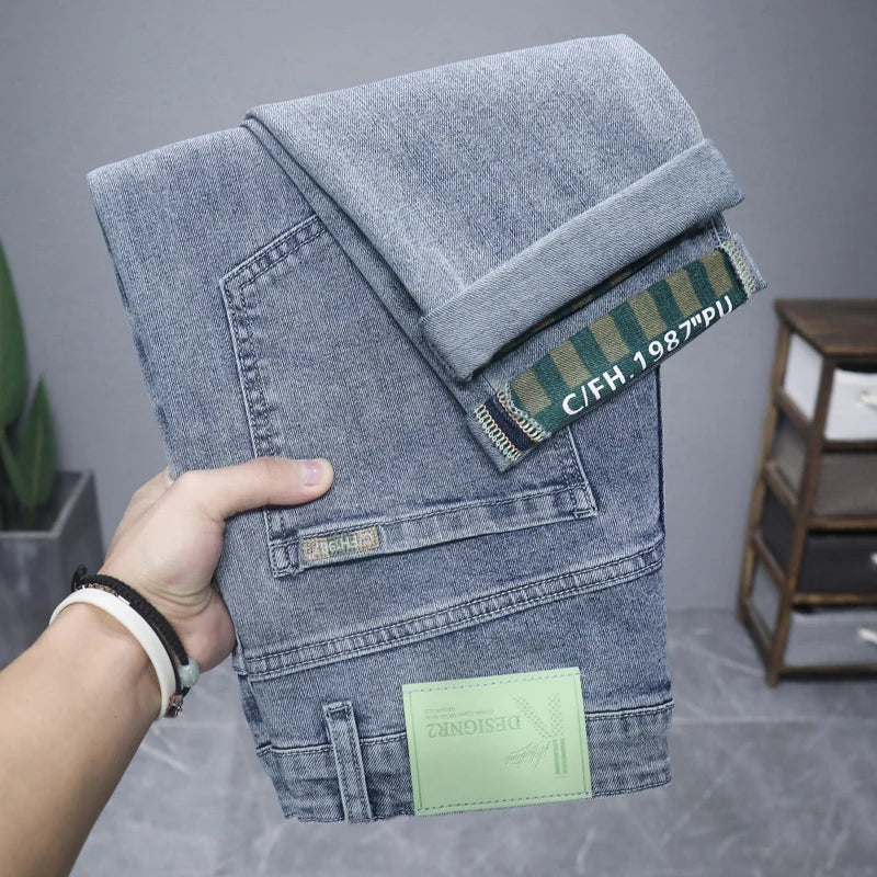 Men's Slim Fit Summer Jeans | Korean Style Men's Slim Jeans Qme