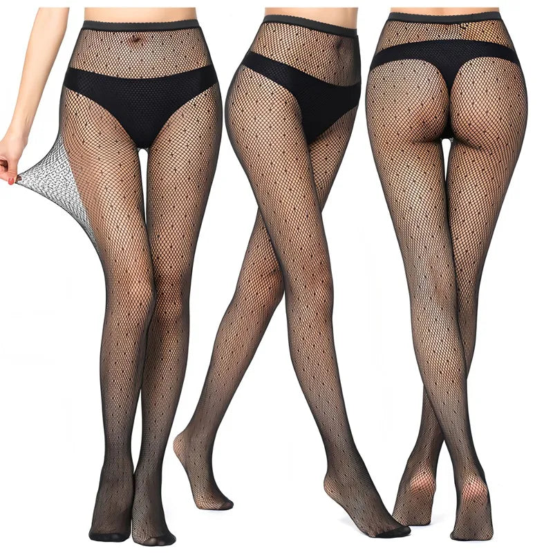 Y2K Gothic Hollow Fishnet Pantyhose | Lolita Thigh Stockings Fishnet Pantyhose Qme A5 One Size