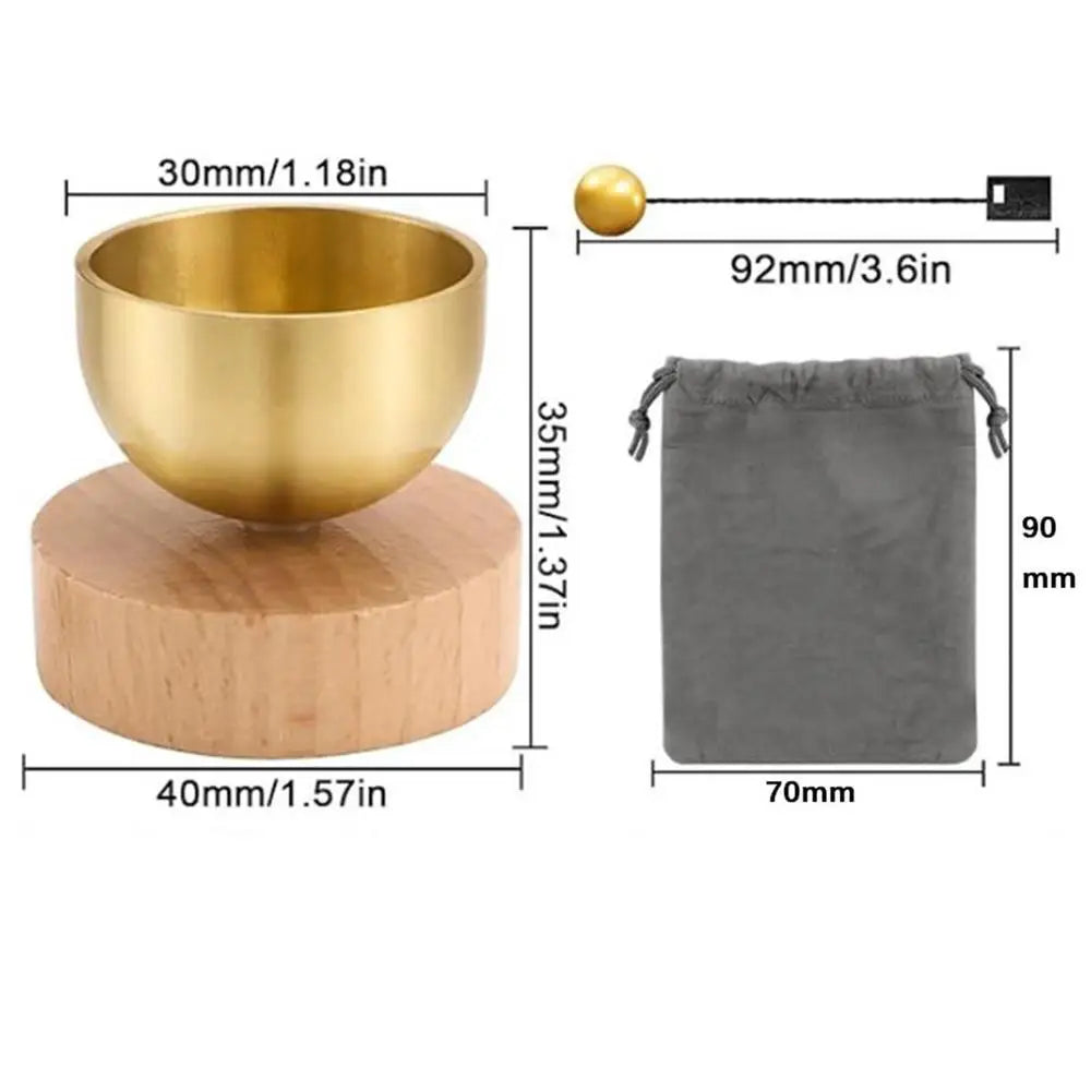 Brass Singing Bowl Set for Beginners – Yoga & Meditation Meditation Singing Bowl Qme as shown