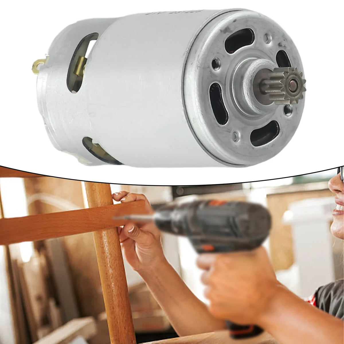 RS550 21V Two-Speed DC Motor 12-Tooth High-Torque Electric Drill DC Replacement Motor Qme