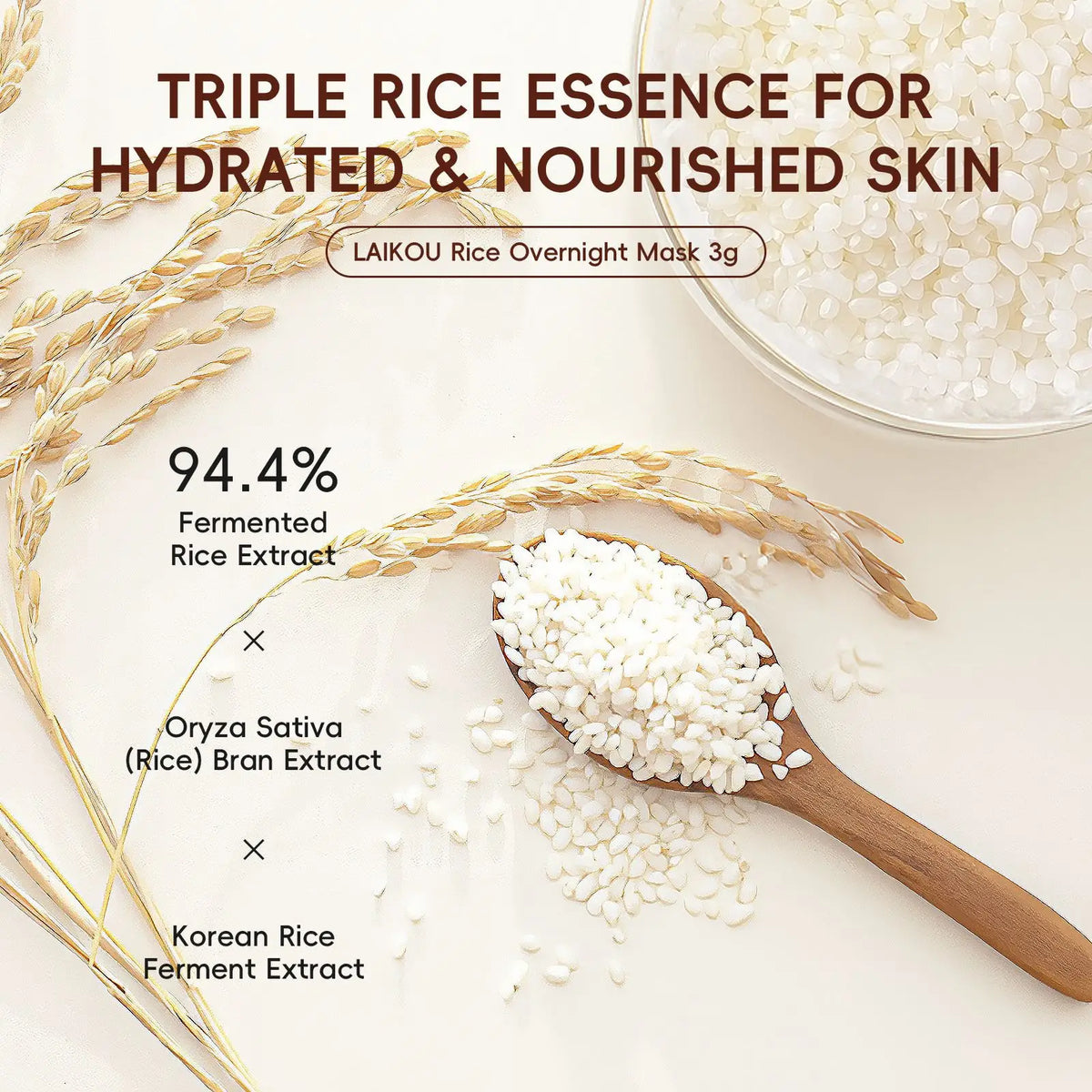 Rice Raw Pulp Brightening Sleep Mask – Fade Dark Spots Overnight Sleep Mask Qme