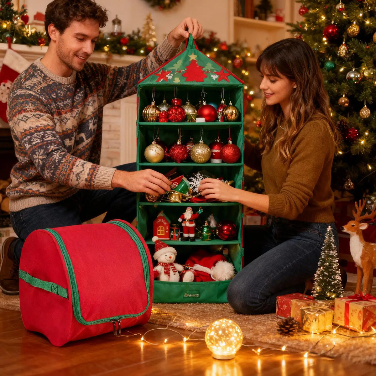 Large Christmas Lights Storage Bag – Tear-Proof Oxford | Qme Holiday Storage Bag Qme