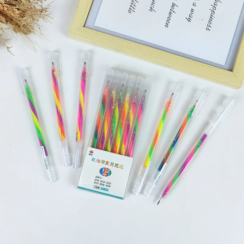 Rainbow Multicolor Gel Pens | Medium Point, 7 Colors, Smooth Writing Multicolor Gel Pens Qme