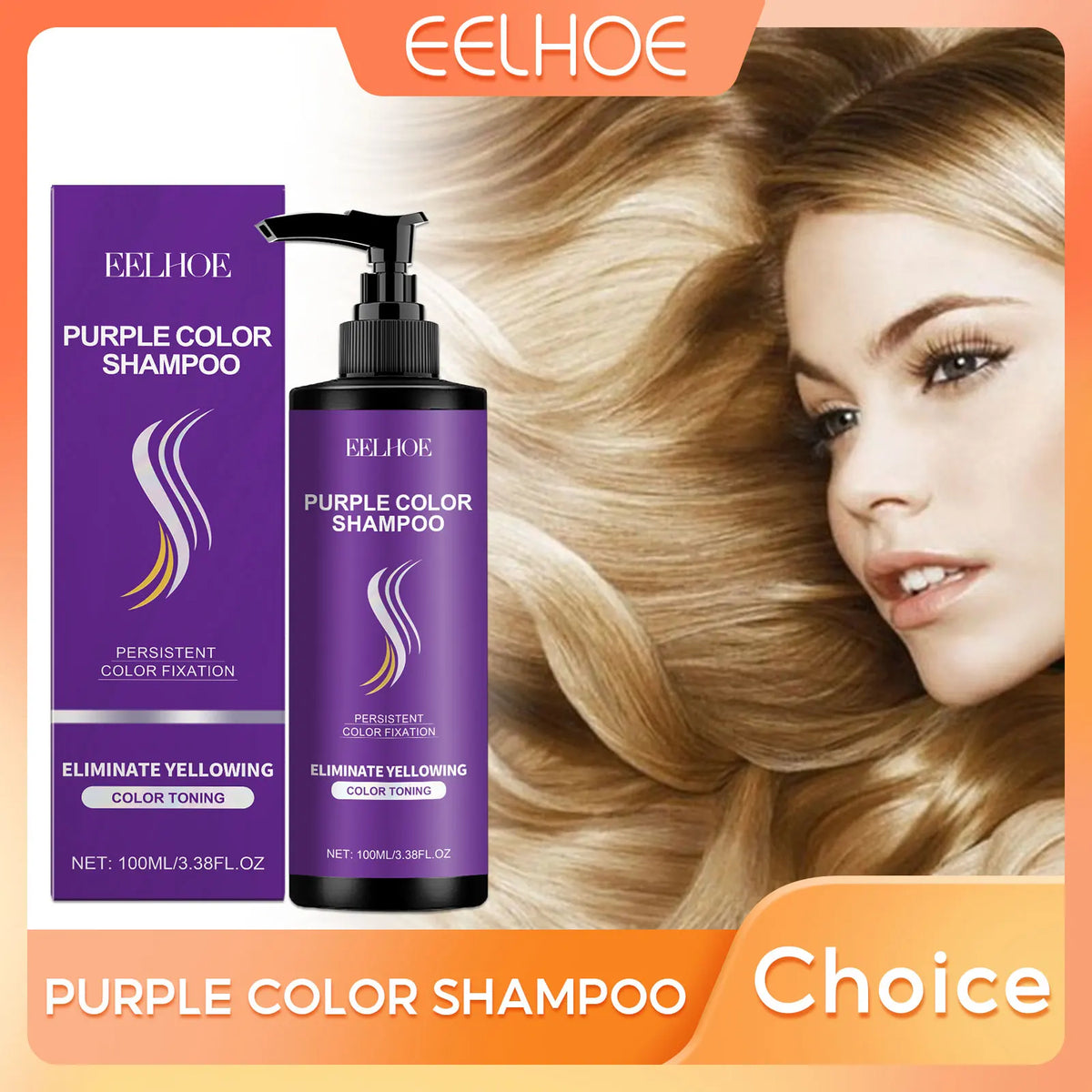 EELHOE Purple Shampoo – Blonde & Gray Color Fix 100ml Toning Shampoo Qst