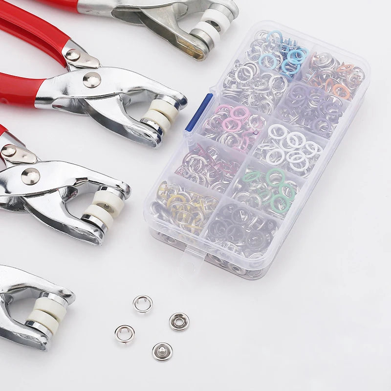 50-Set Metal Snap Buttons with Plier Tool – DIY Sewing Kit Snap Button Sewing Kit Qst