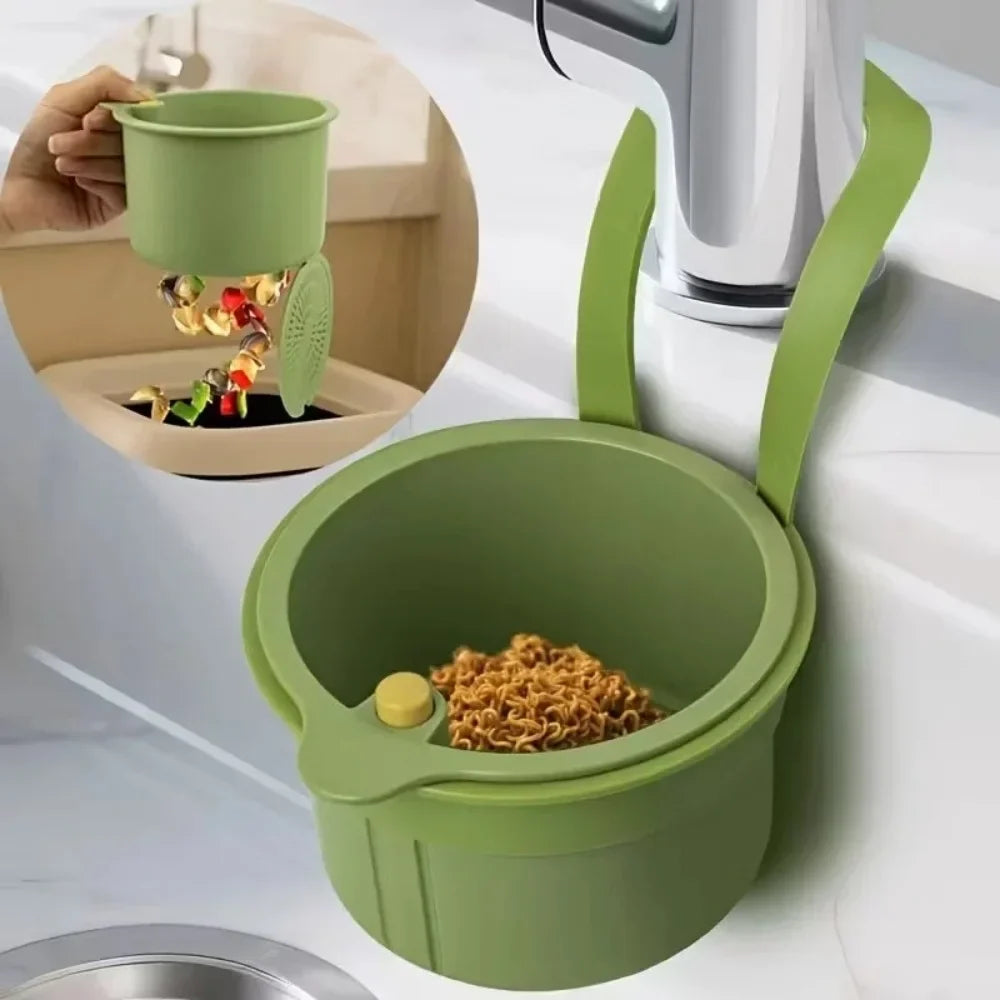Kitchen Press-Type Drain Basket Food Strainer Sink Organizer Sink Drain Strainer Qme