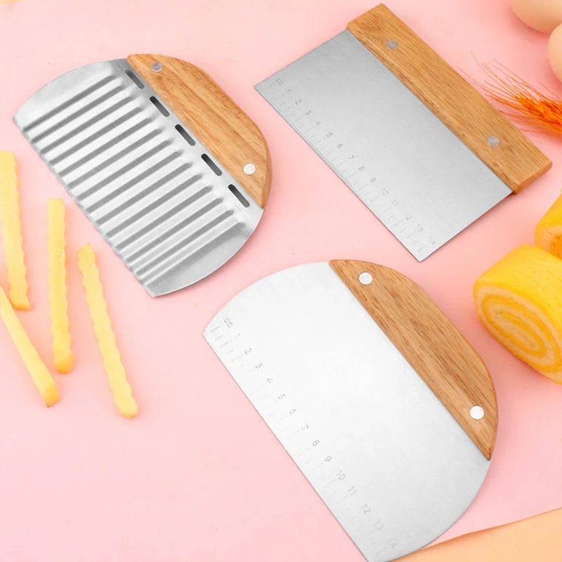 Stainless Steel Dough Scraper & Pastry Cutter with Scale Dough Scraper Qst 3 Cutters ABC