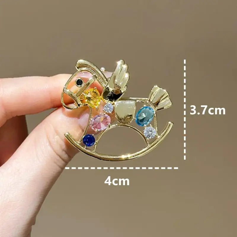 Zodiac Pony & Lion Dance Brooch – Cute Animal Corsage Pin Brooch Corsage Pin Qme A1