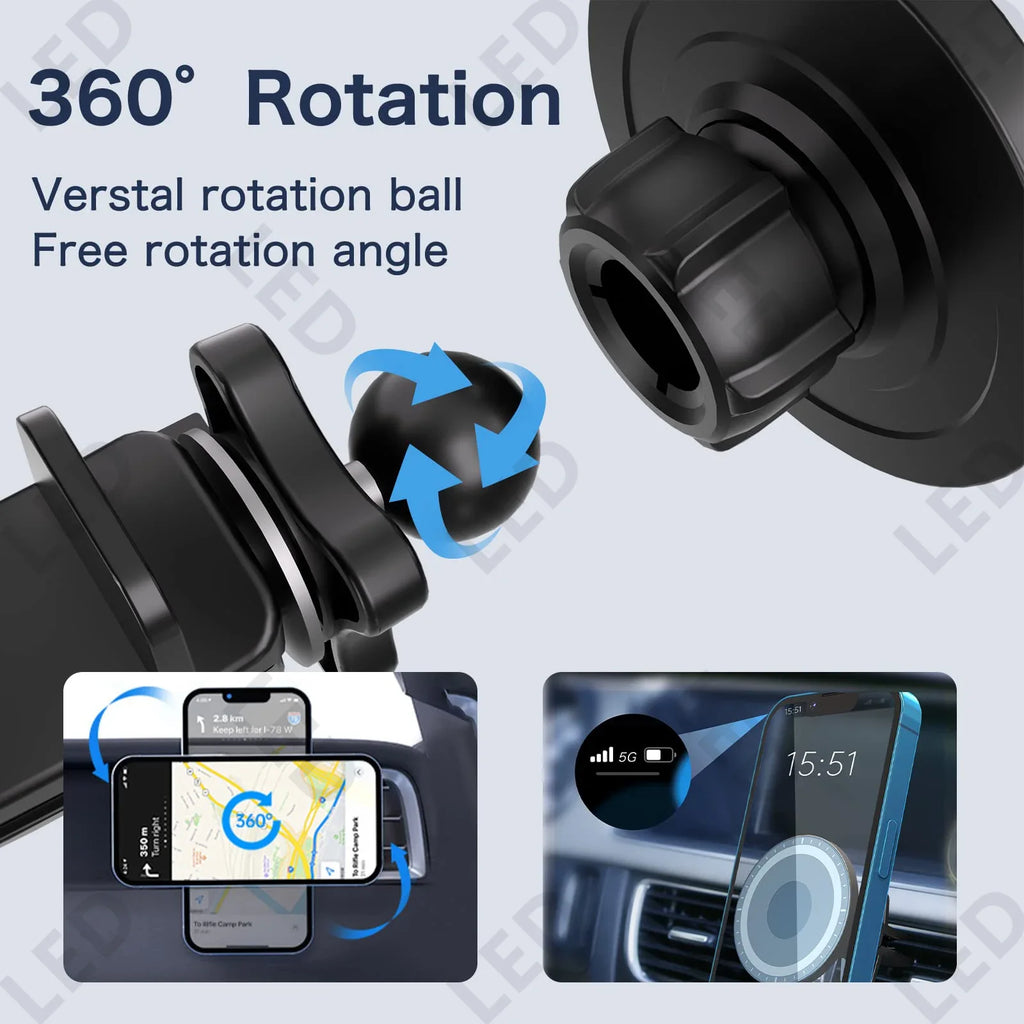 MagSafe Car Mount Magnetic Phone Holder 360° Air Vent Clip Magnetic Phone Mount Qme