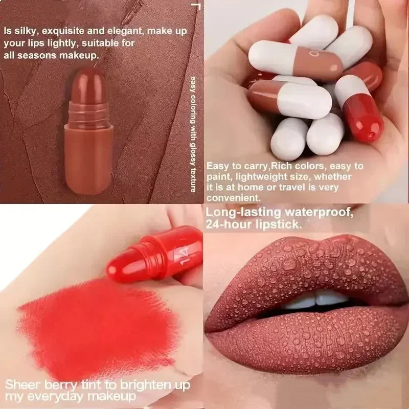 18-Color Mini Matte Lipstick Set – Long-Lasting Lip Gloss Kit Matte Lipstick Set Qme