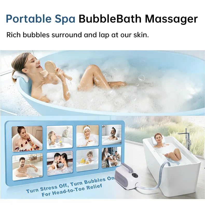 Spa Bubble Bath Mat – 300+ Jets, LED Light & Remote Control Spa Bath Mat Qst