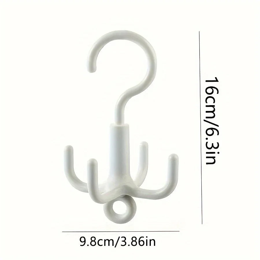 Rotating Clothes Hook Punch-Free 4-Claw Coat & Scarf Hanger Rotating Wall Hook Qme