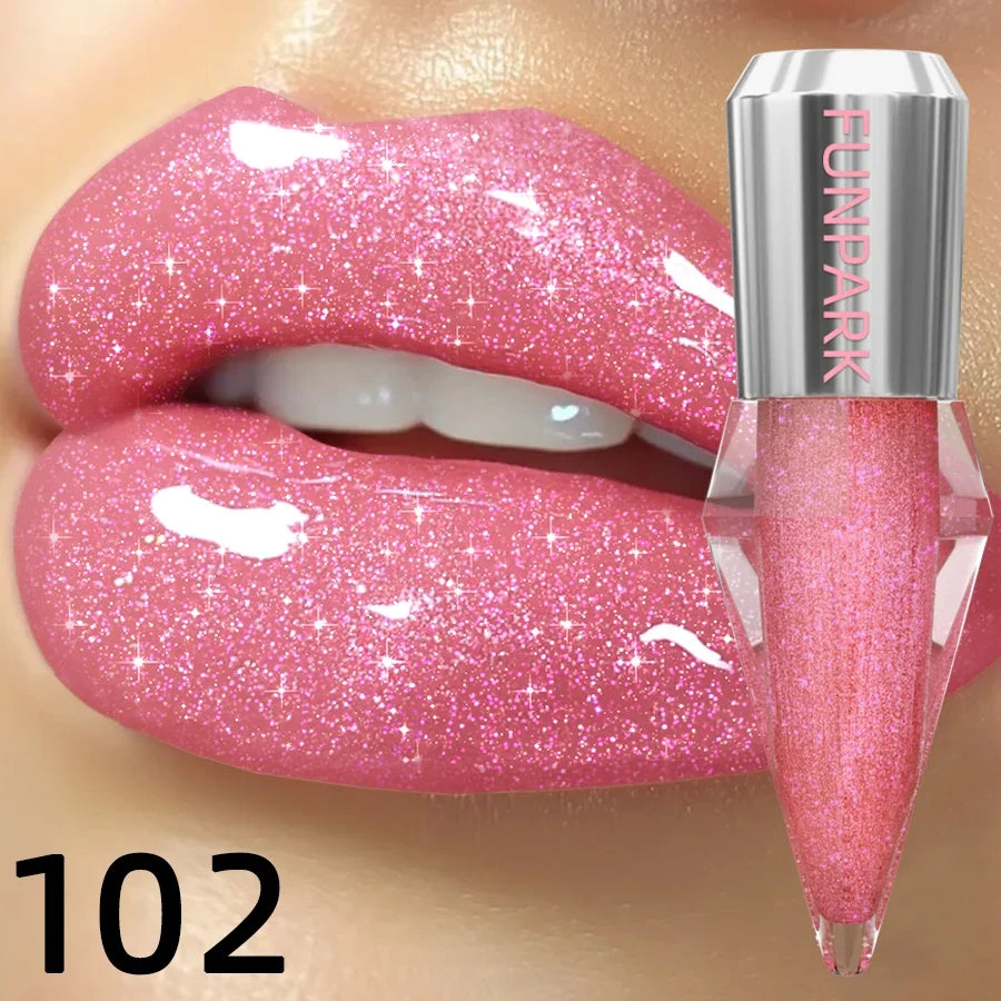 8-Color Glitter Shimmer Lip Gloss – Tinted, Moisturizing Set Glitter Lip Gloss Set Qme 102