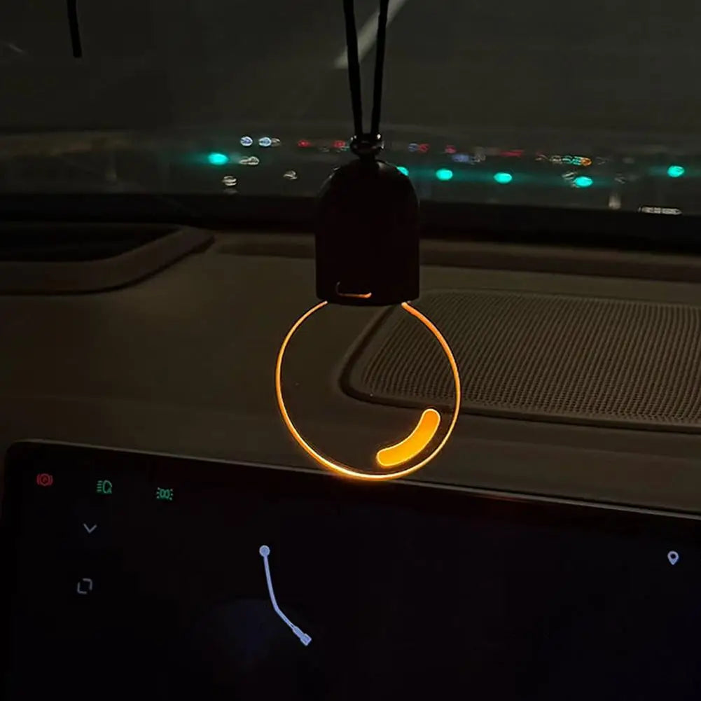 Retro Acrylic Light Bulb Car Rearview Mirror Pendant Decor Car Mirror Pendant Qme