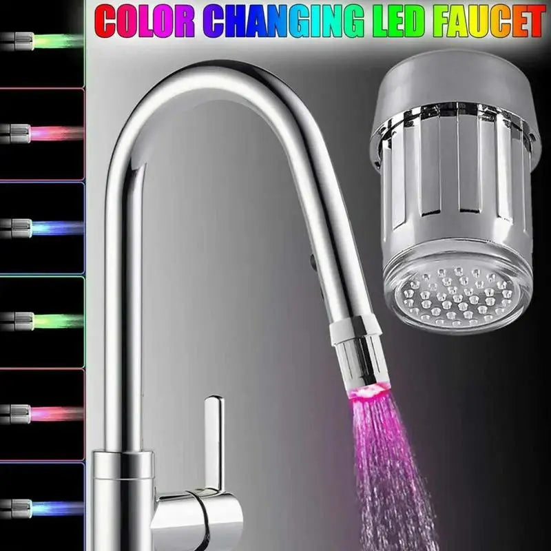 3-Color LED Temperature-Sensitive Faucet Aerator | Water Saver LED Faucet Aerator Qme