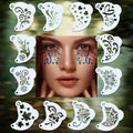 16-Piece Face Painting Stencils & Eyebrow Template DIY Kit Face Painting Stencil Kit Qme Default Title