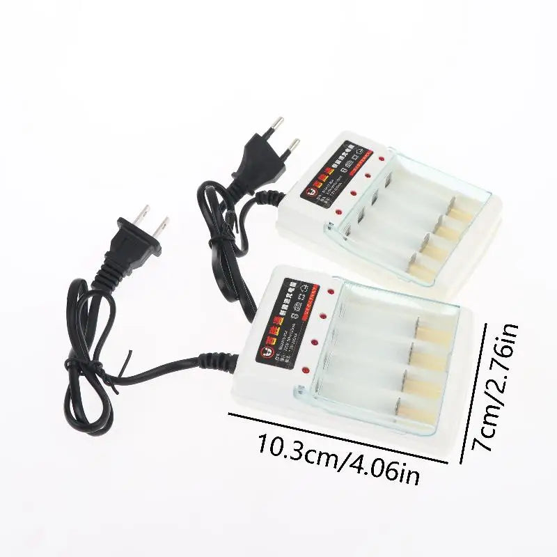 4-Slot AA AAA Battery Charger – Independent Slots, EU & US Plug Battery Charger Qme