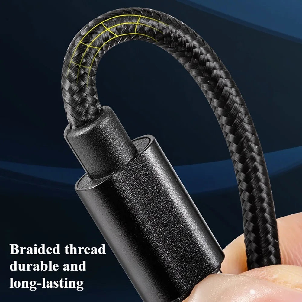 66W Nylon Braided USB-C Fast Charging Cable 1m 2m 3m USB-C Charging Cable Qme