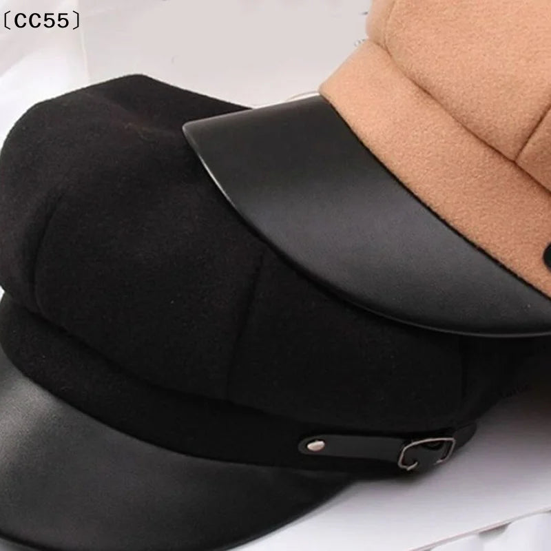 Vintage Newsboy Beret Hat – Adjustable Octagonal Cap for Women Newsboy Beret Hat Qst