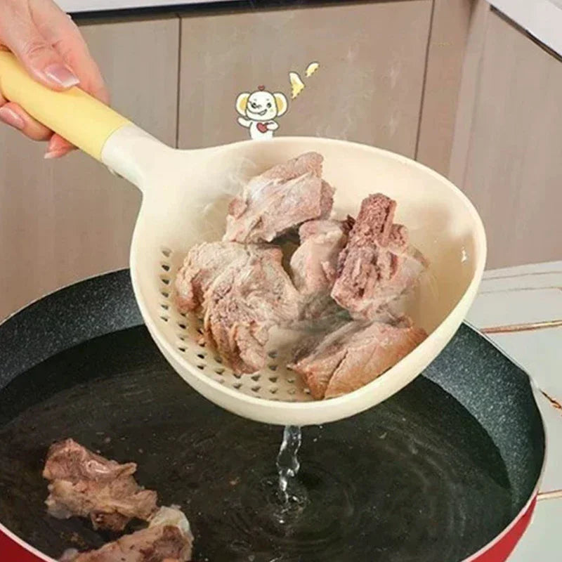 Dual-Use Dumpling & Noodle Scoop with Drain Colander | Qme Dumpling Noodle Scoop Qme