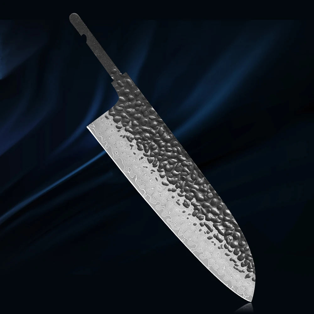 DASHWAY 7" Damascus Steel Santoku Knife Blank Blade – Full Tang Knife Blank Blade Qst