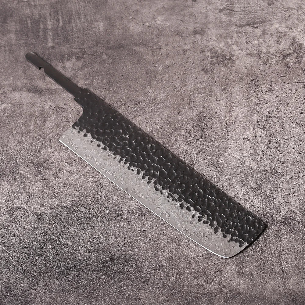 DASHWAY 7" Damascus Steel Nakiri Knife Blank Blade – Full Tang DIY Knife Blank Blade Qst