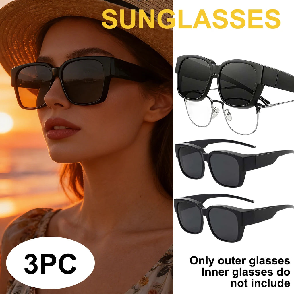 VOPHA Oversized Cat Eye Polarized Sunglasses UV400 Women Polarized Sunglasses Qst 3PC