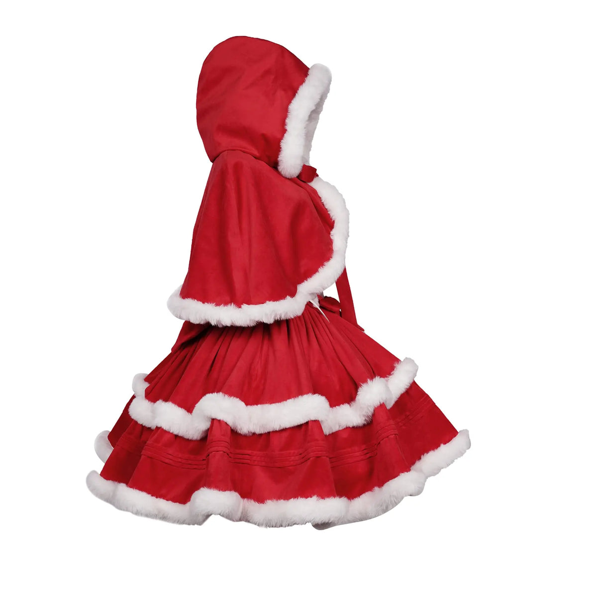 Women's Christmas Santa Lolita Dress – Red, Green & Purple Christmas Costume Dress Qme