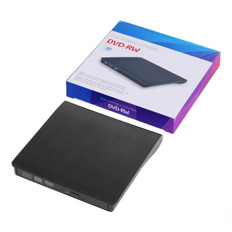 USB 3.0 External DVD-ROM Drive – Ultra-Slim Portable CD Reader External Optical Drive Qme