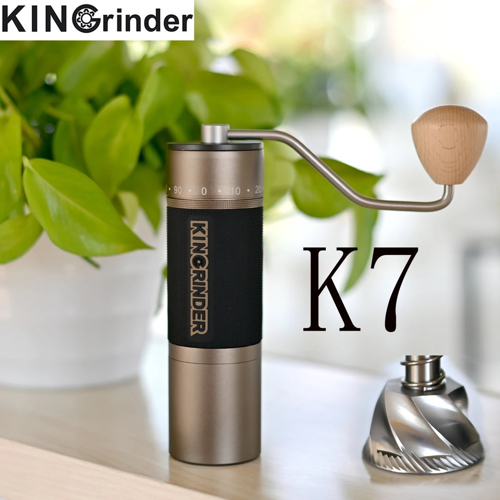 Kingrinder K7 Manual Coffee Grinder 48mm 7-Core Burr Mill Manual Coffee Grinder Qst